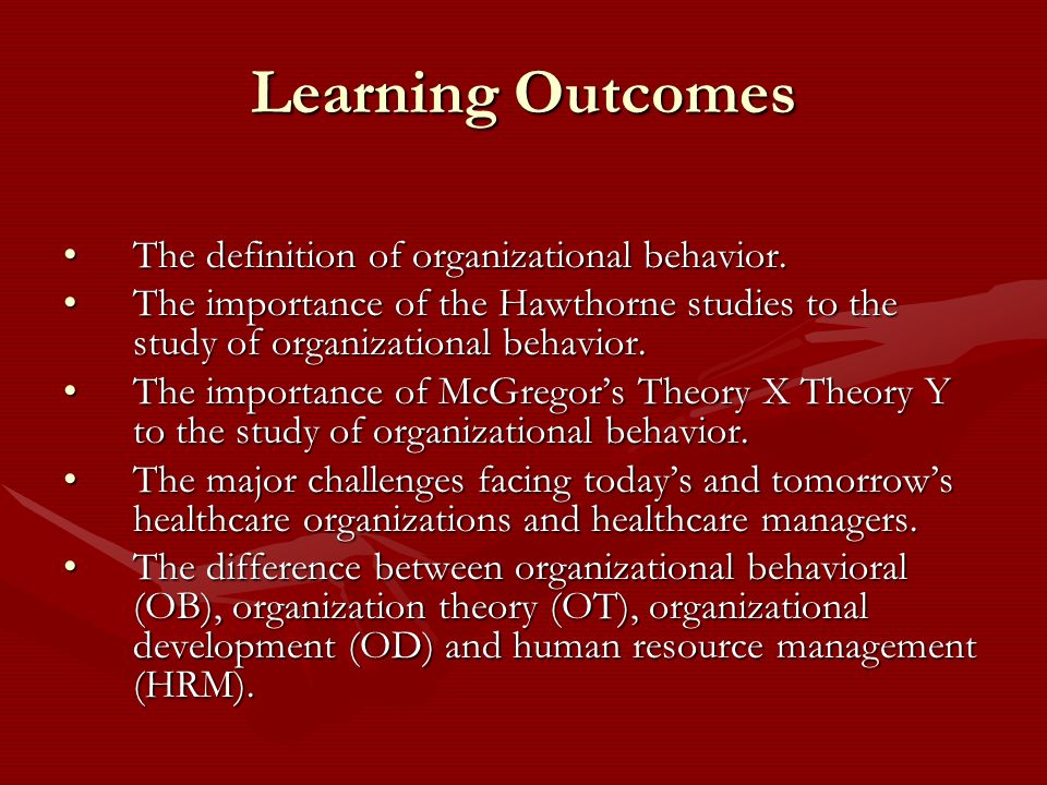 Organizational behavior management